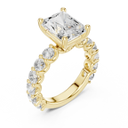 5.92CT Radiant Cut Moissanite Bridal Ring Round Cut Bubble Eternity Band
