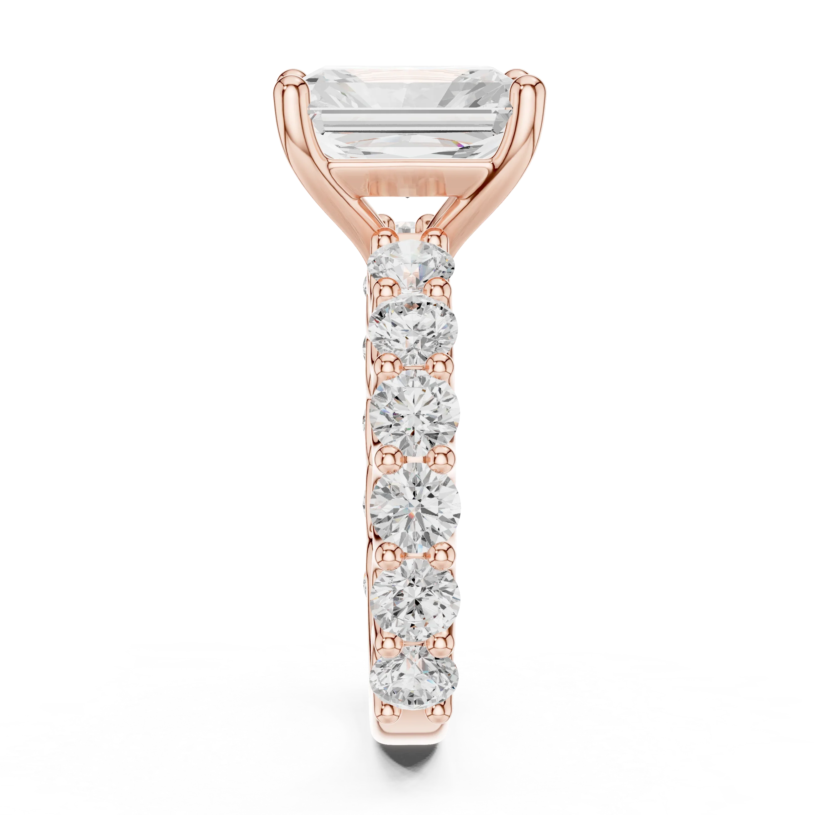 5.92CT Radiant Cut Moissanite Bridal Ring Round Cut Bubble Eternity Band