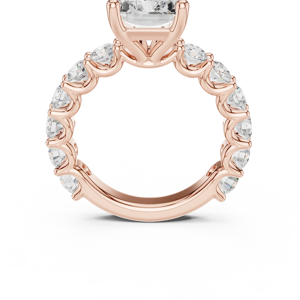 5.92CT Radiant Cut Moissanite Bridal Ring Round Cut Bubble Eternity Band