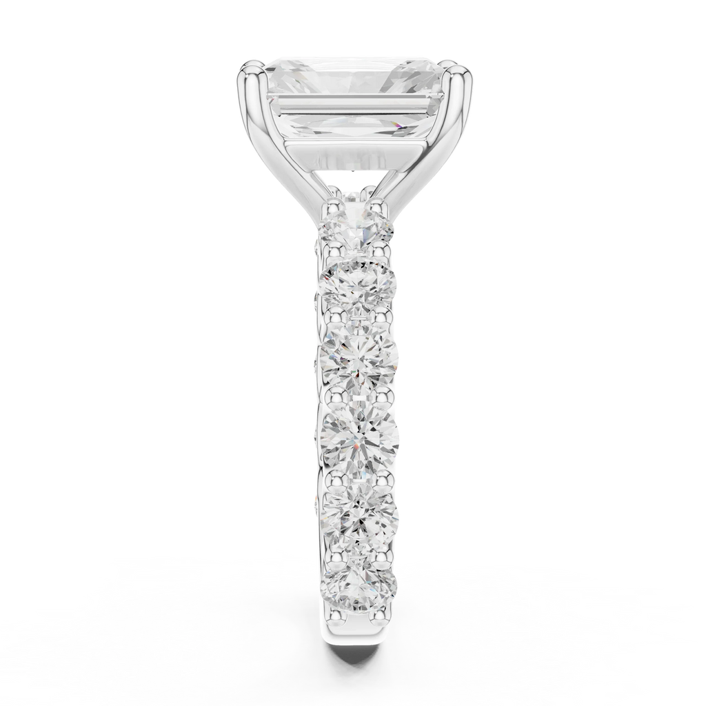 5.92CT Radiant Cut Moissanite Bridal Ring Round Cut Bubble Eternity Band