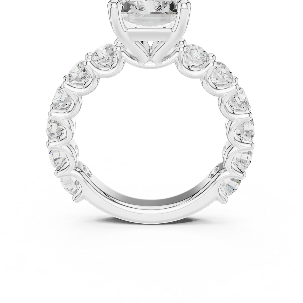 5.92CT Radiant Cut Moissanite Bridal Ring Round Cut Bubble Eternity Band