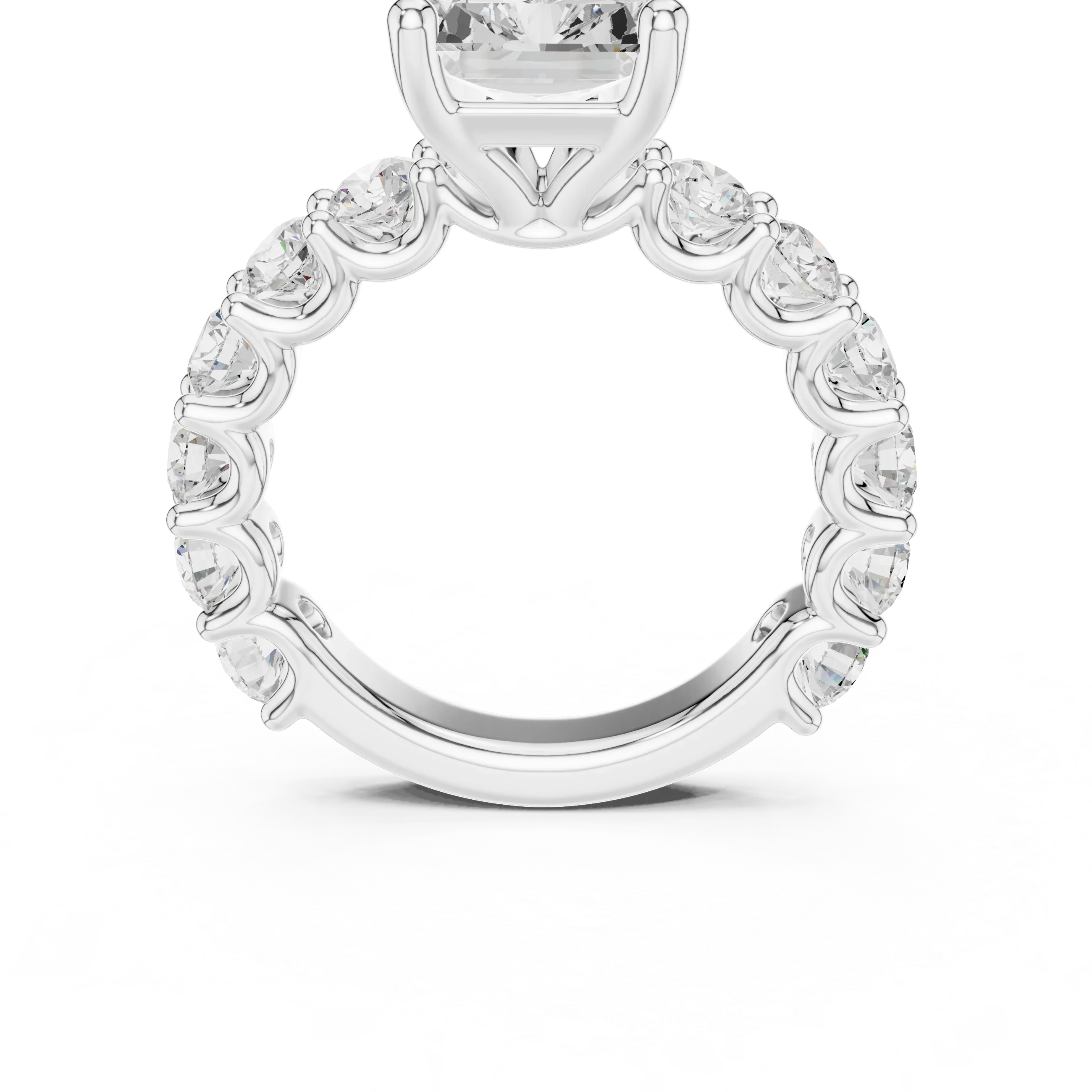 5.92CT Radiant Cut Moissanite Bridal Ring Round Cut Bubble Eternity Band