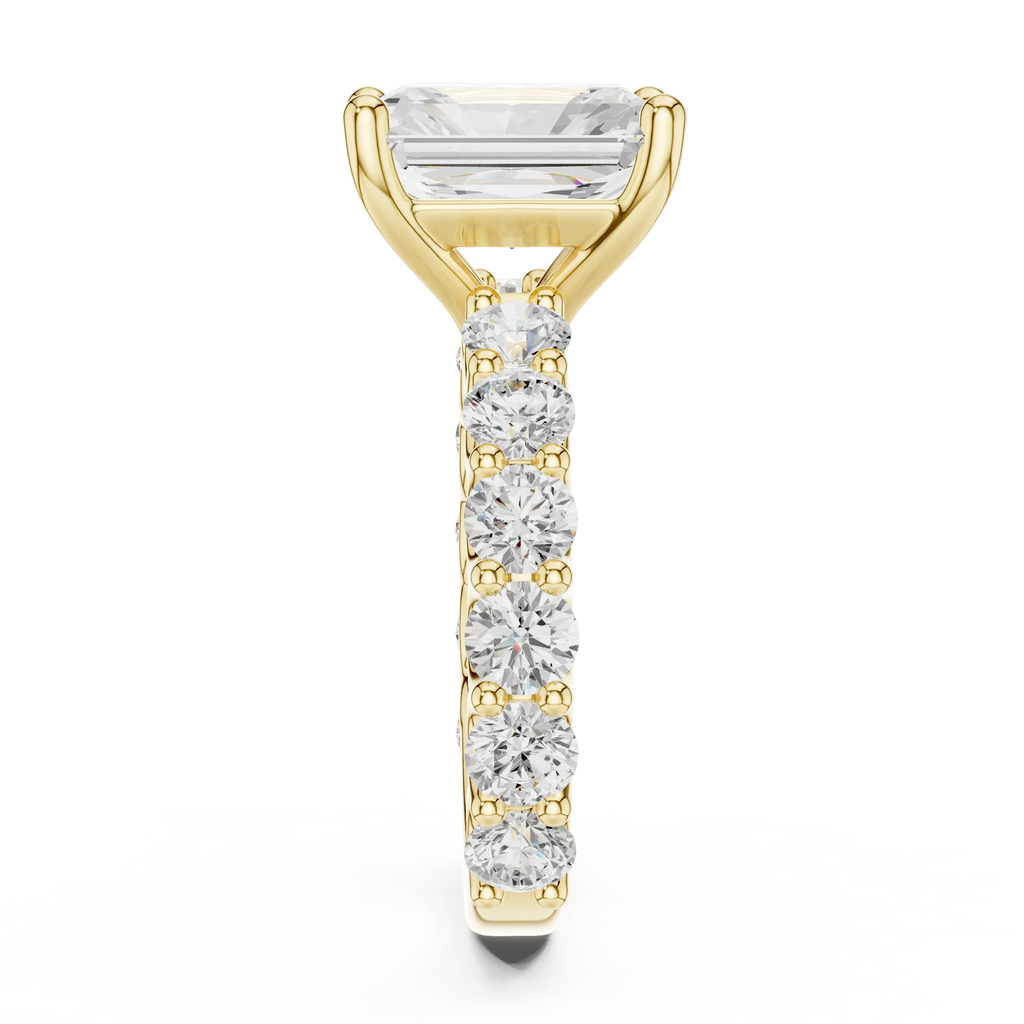 5.92CT Radiant Cut Moissanite Bridal Ring Round Cut Bubble Eternity Band