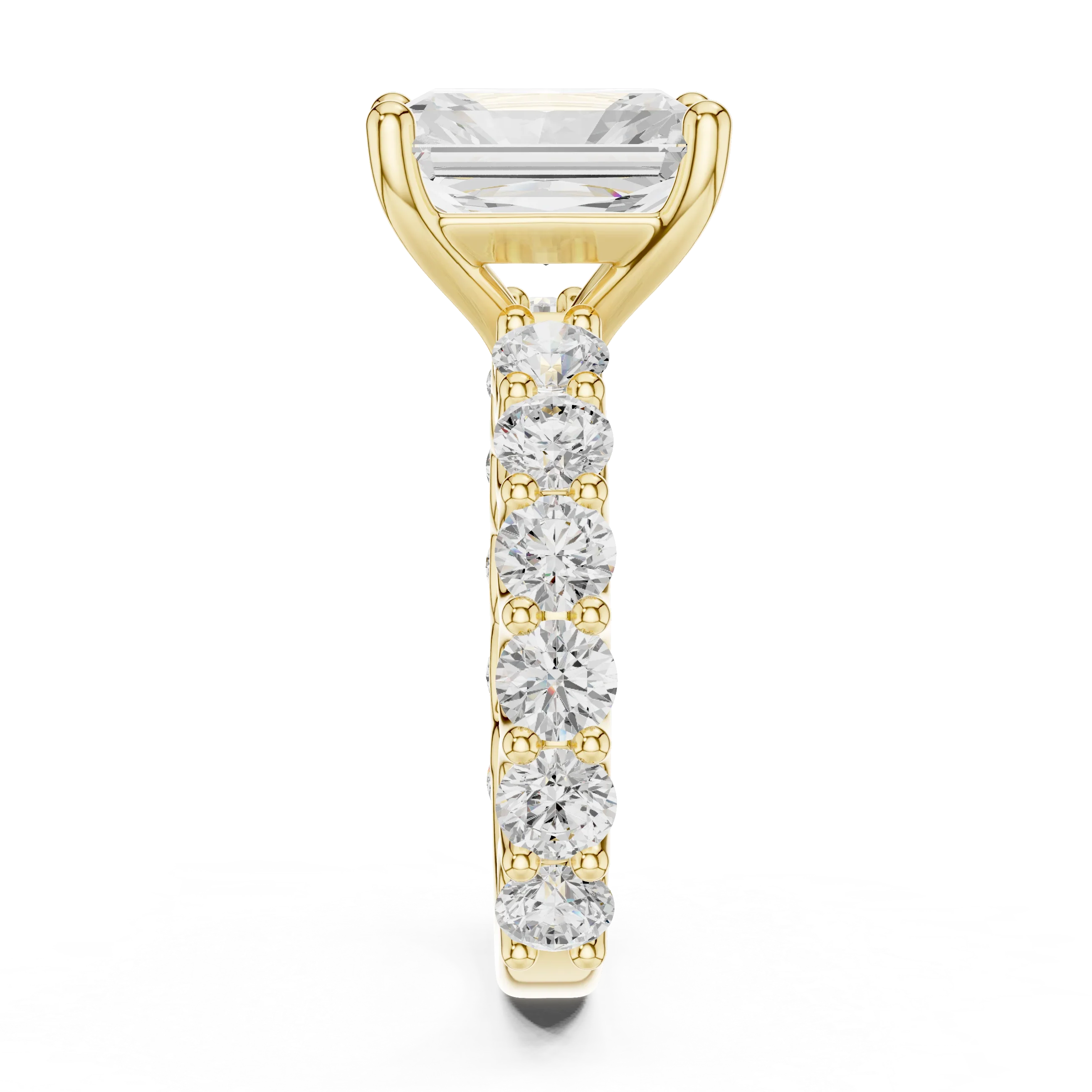5.92CT Radiant Cut Moissanite Bridal Ring Round Cut Bubble Eternity Band