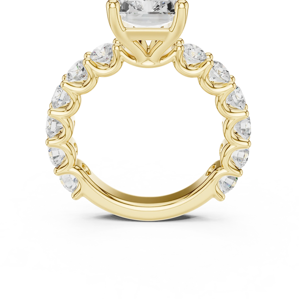 5.92CT Radiant Cut Moissanite Bridal Ring Round Cut Bubble Eternity Band