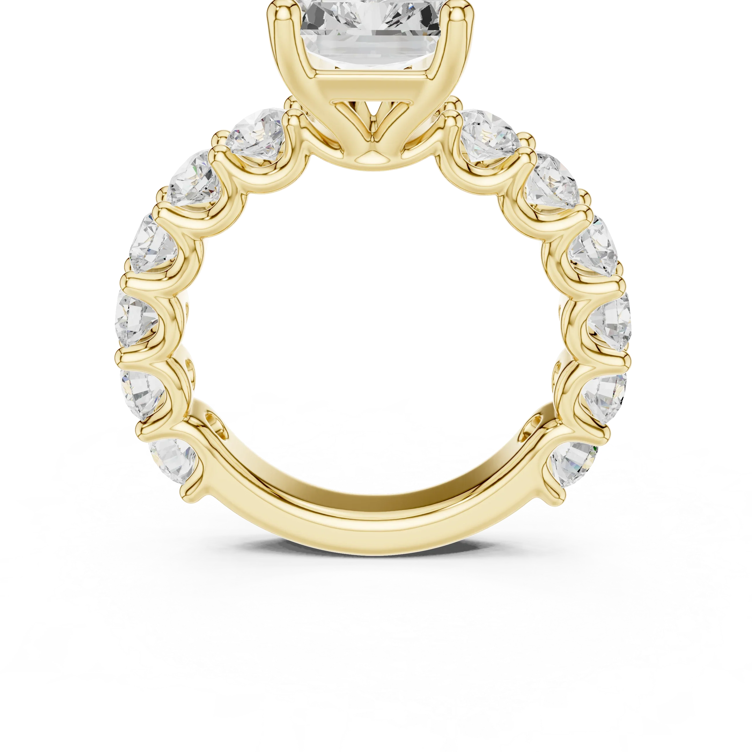 5.92CT Radiant Cut Moissanite Bridal Ring Round Cut Bubble Eternity Band
