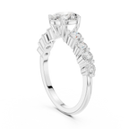 1.52 CT Oval Shared Prong D Color VVS1 Moissanite Engagement Ring