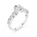 1.52 CT Oval Shared Prong D Color VVS1 Moissanite Engagement Ring
