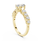 1.52 CT Oval Shared Prong D Color VVS1 Moissanite Engagement Ring