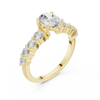 1.52 CT Oval Shared Prong D Color VVS1 Moissanite Engagement Ring