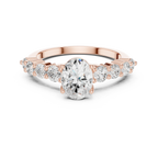 1.52 CT Oval Shared Prong D Color VVS1 Moissanite Engagement Ring
