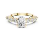 1.52 CT Oval Shared Prong D Color VVS1 Moissanite Engagement Ring