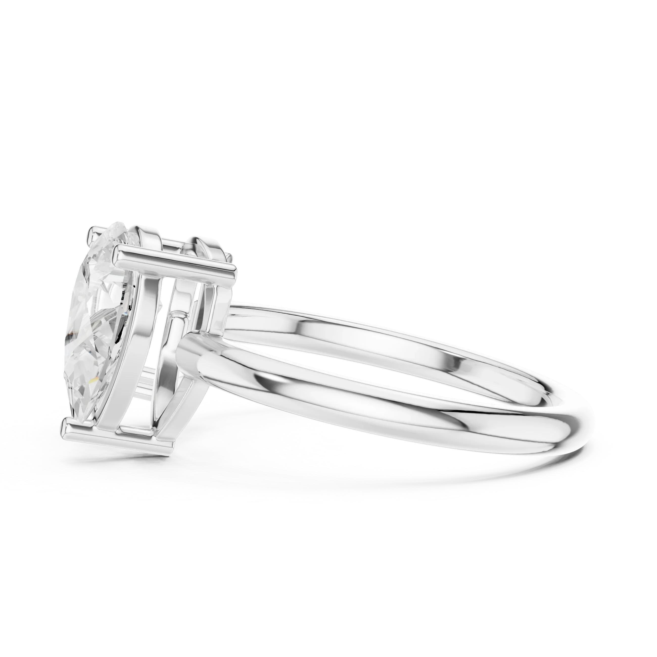 White Gold 0.14 CTW Emerald Pear VVS1 Moissanite Toi et Moi Engagement Ring