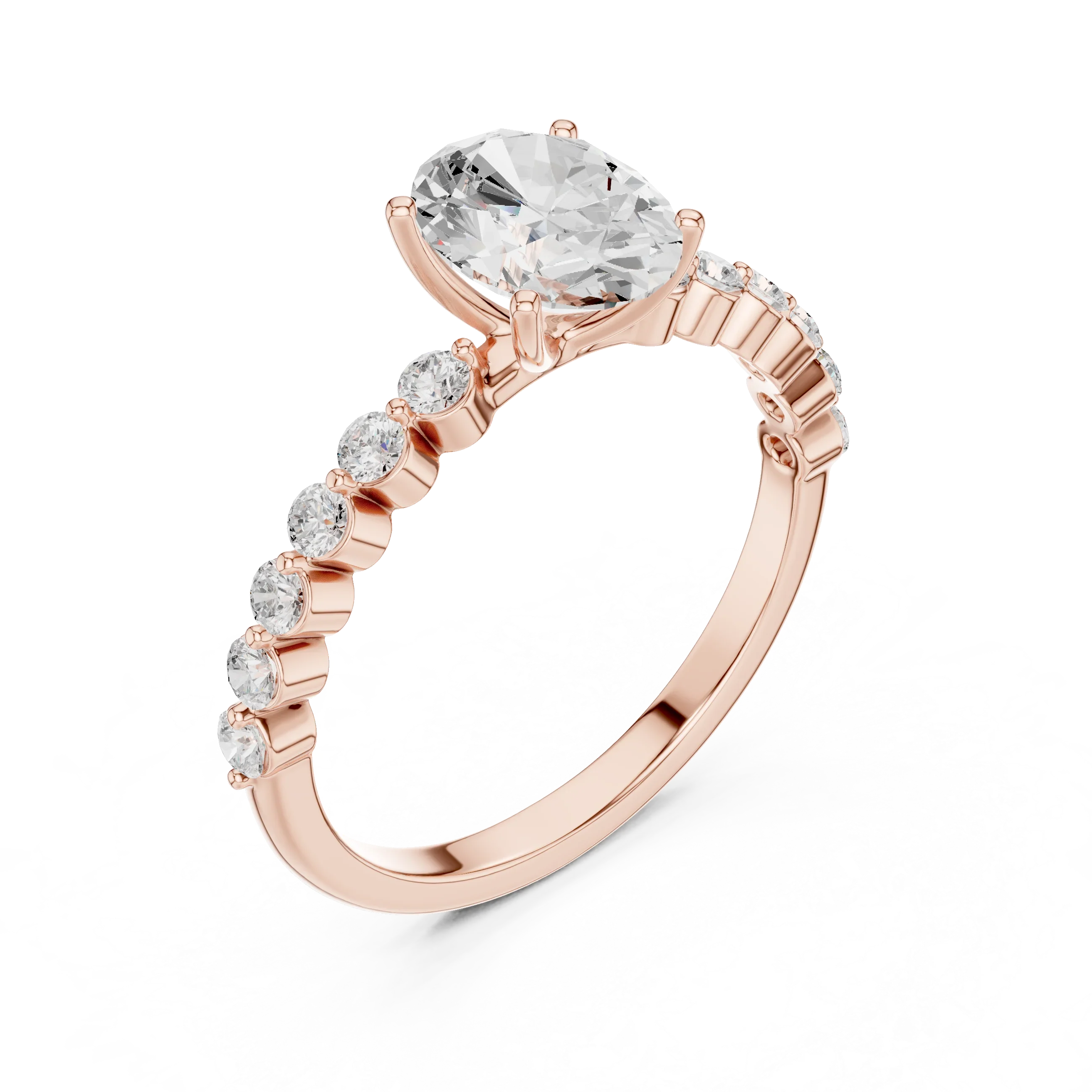1.36 CTW Oval D Color Lab Diamond Engagement Ring