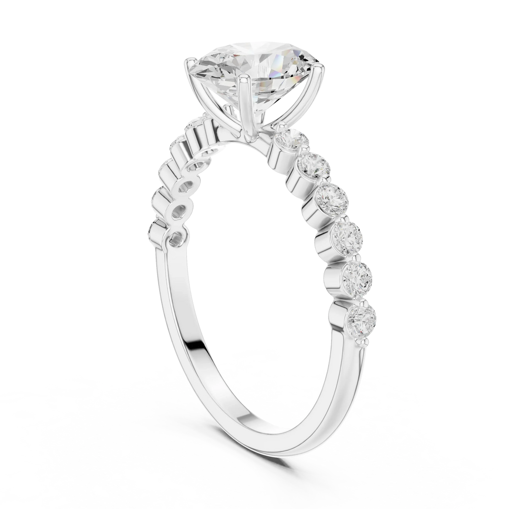 1.36 CTW Oval D Color Lab Diamond Engagement Ring