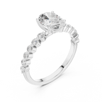 1.36 CTW Oval D Color Lab Diamond Engagement Ring