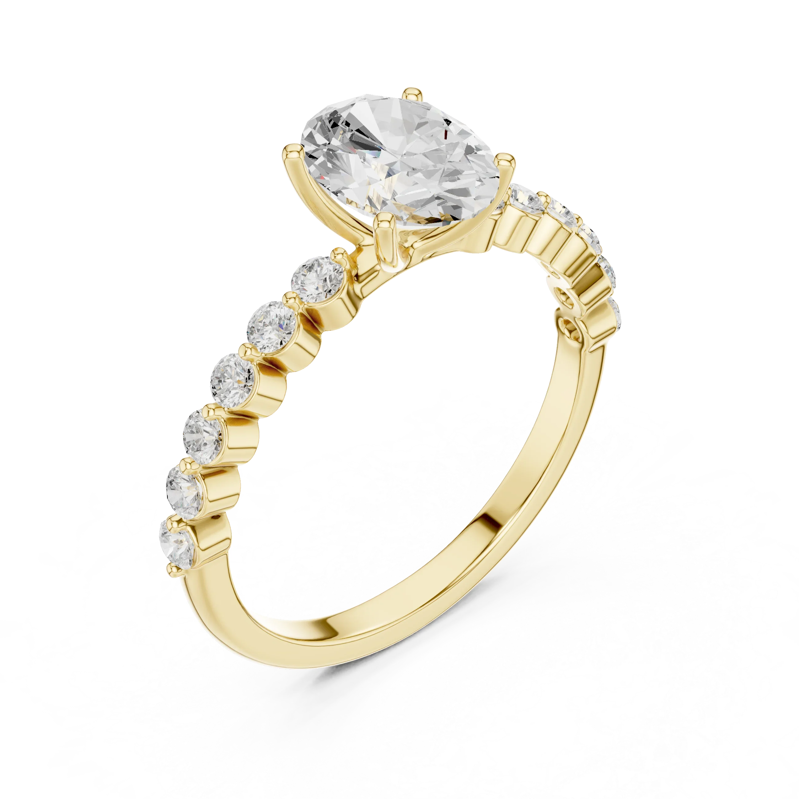 1.36 CTW Oval D Color Lab Diamond Engagement Ring