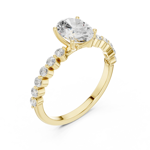 1.36 CTW Oval D Color Lab Diamond Engagement Ring