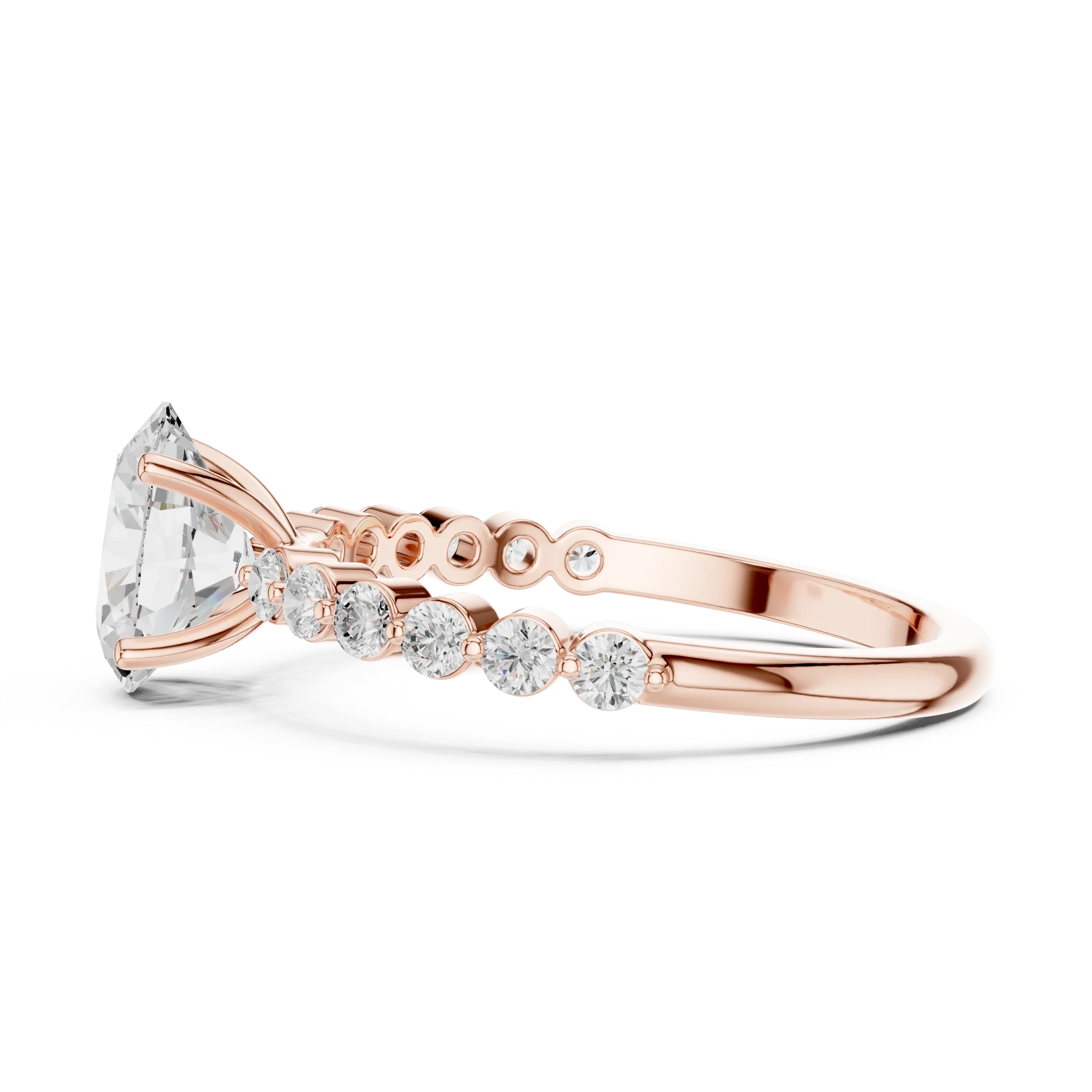 1.36 CTW Oval D Color Lab Diamond Engagement Ring