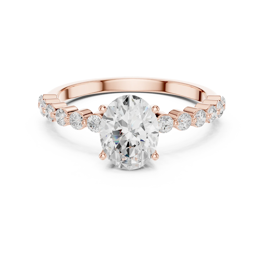 1.36 CTW Oval D Color Lab Diamond Engagement Ring
