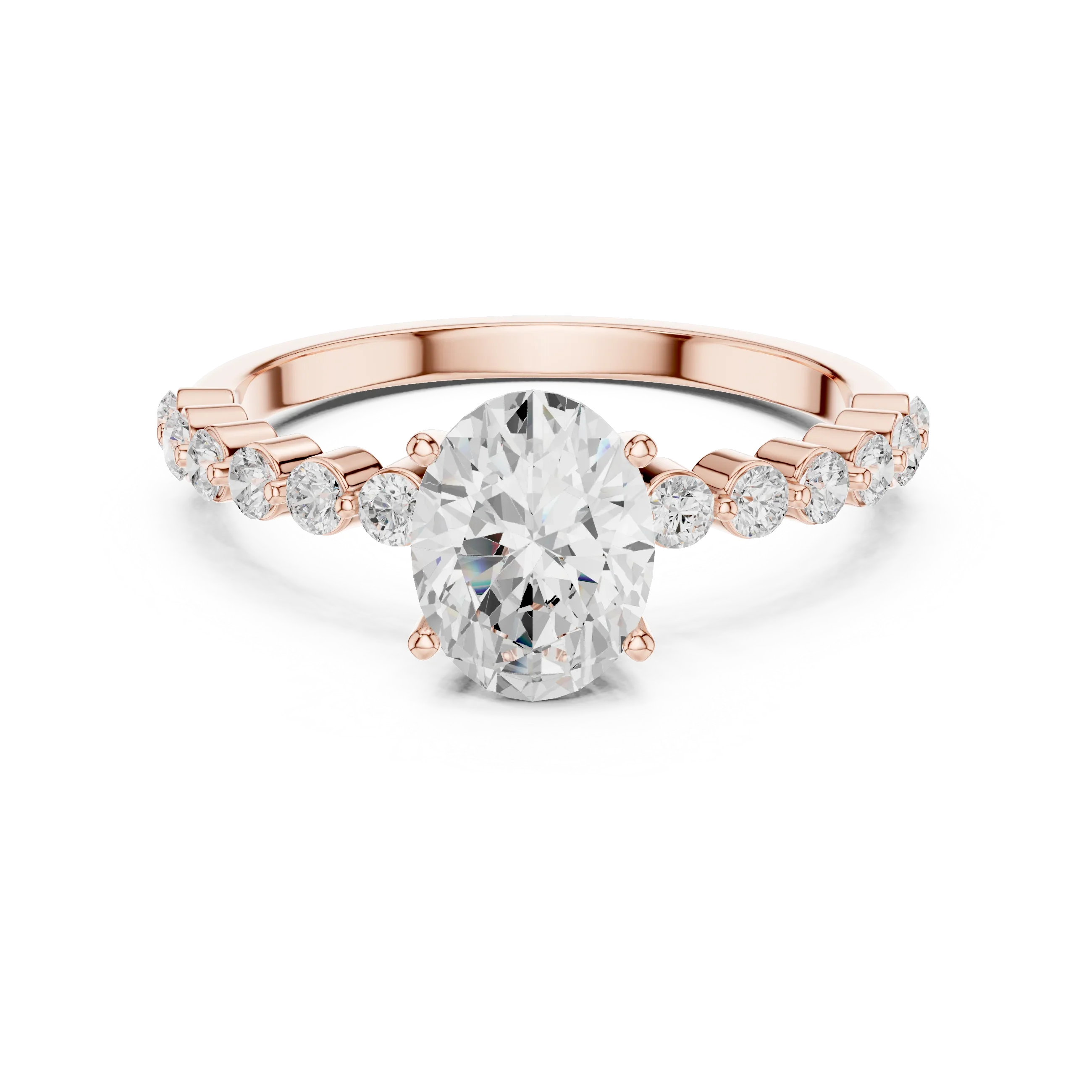 1.36 CTW Oval D Color Lab Diamond Engagement Ring
