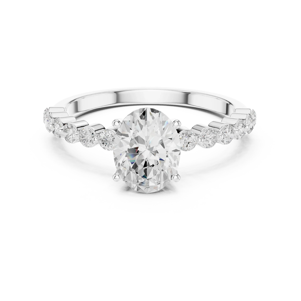 1.36 CTW Oval D Color Lab Diamond Engagement Ring