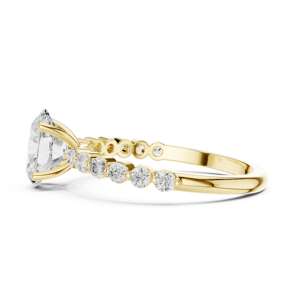 1.36 CTW Oval D Color Lab Diamond Engagement Ring