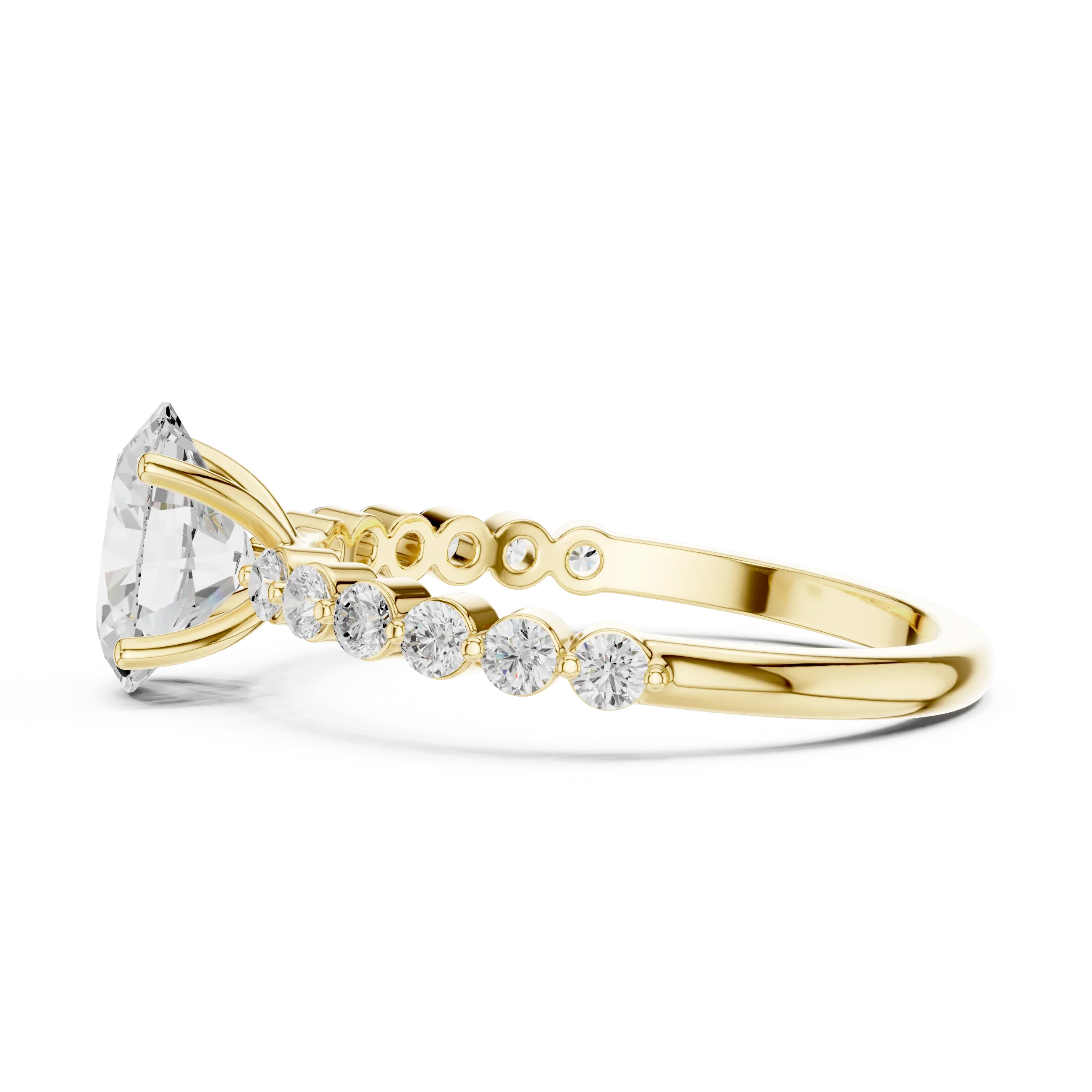1.36 CTW Oval D Color Lab Diamond Engagement Ring
