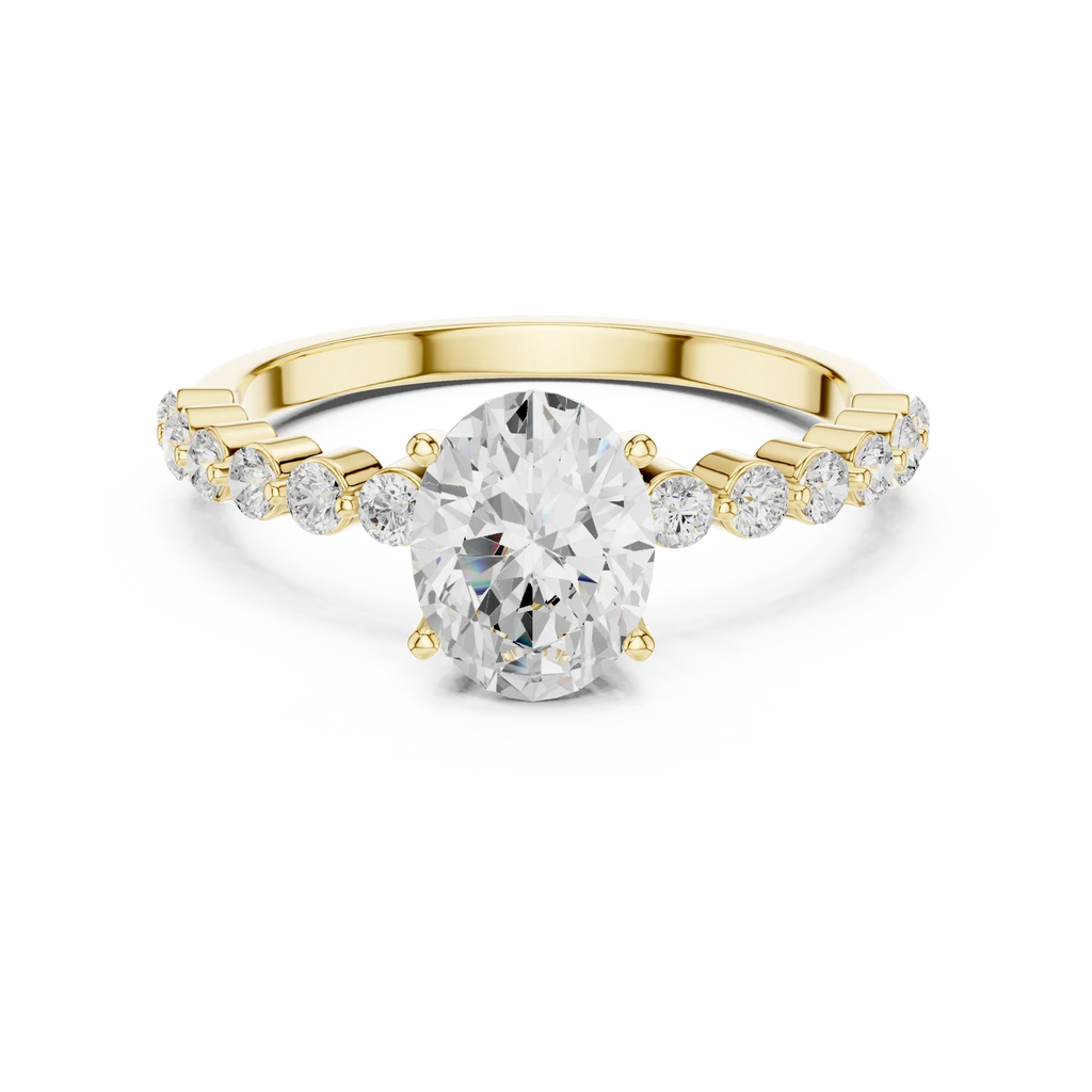 1.36 CTW Oval D Color Lab Diamond Engagement Ring