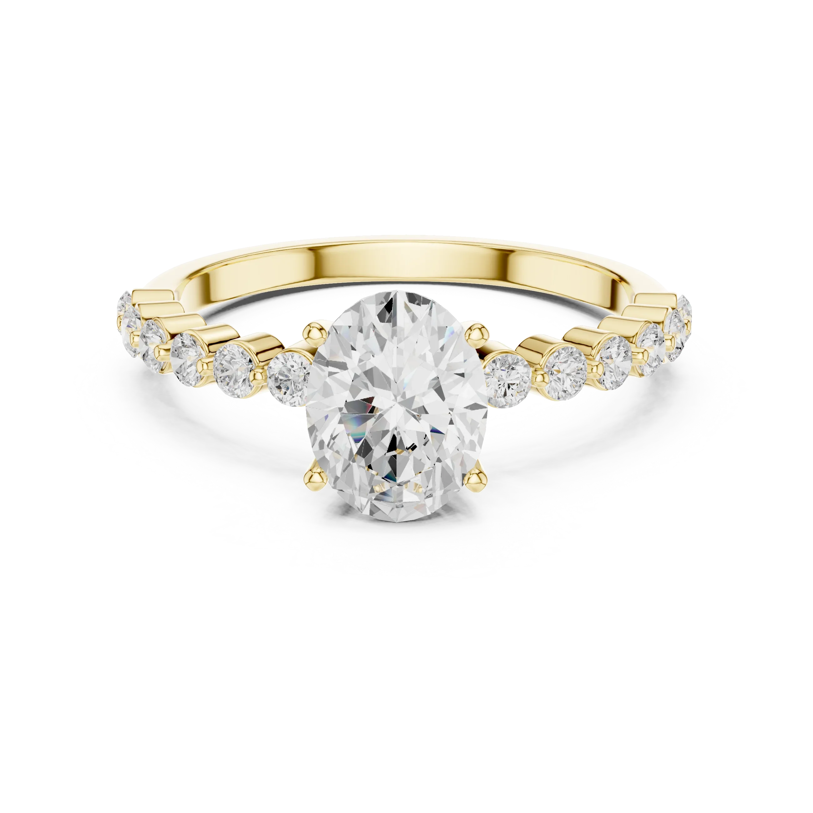 1.36 CTW Oval D Color Lab Diamond Engagement Ring