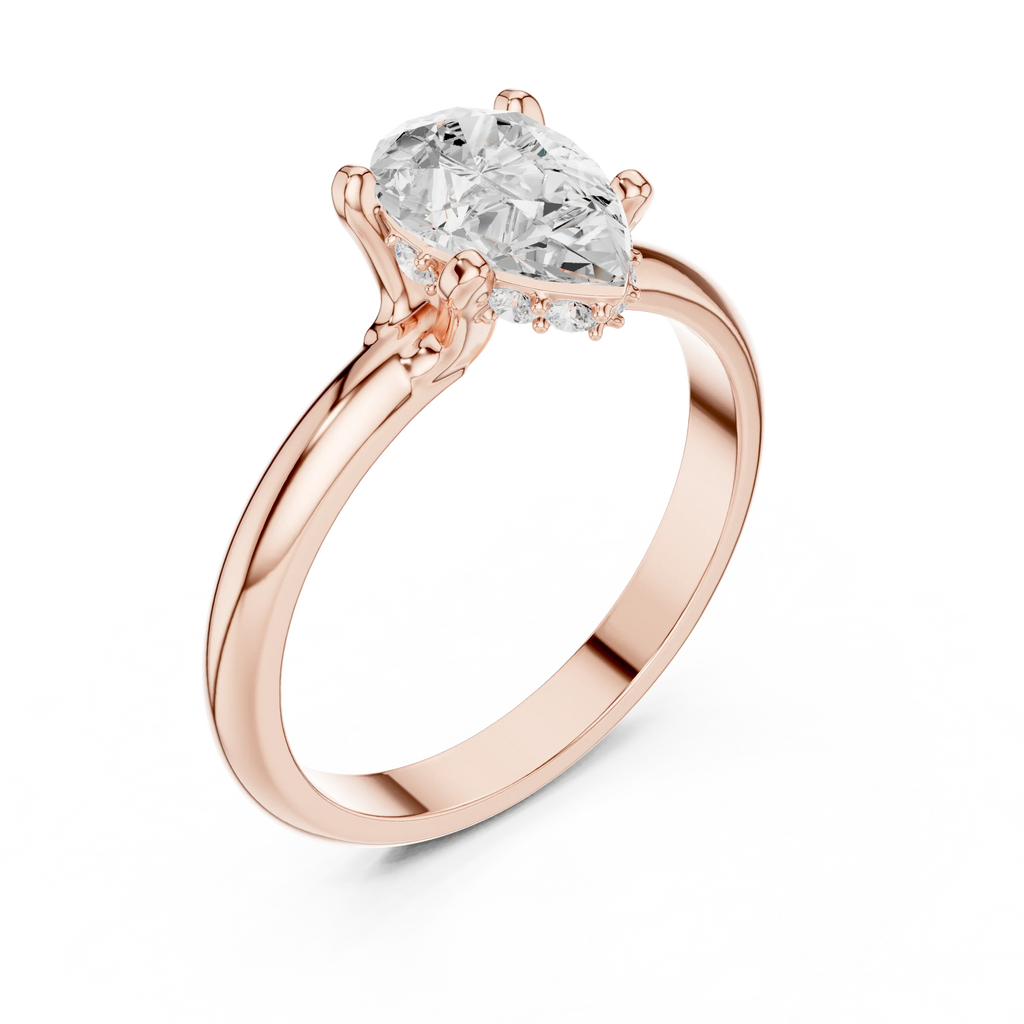 1.1 CT Pear D Color VVS1 Moissanite Engagement Diamond Ring