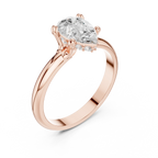 1.1 CT Pear D Color VVS1 Moissanite Engagement Diamond Ring