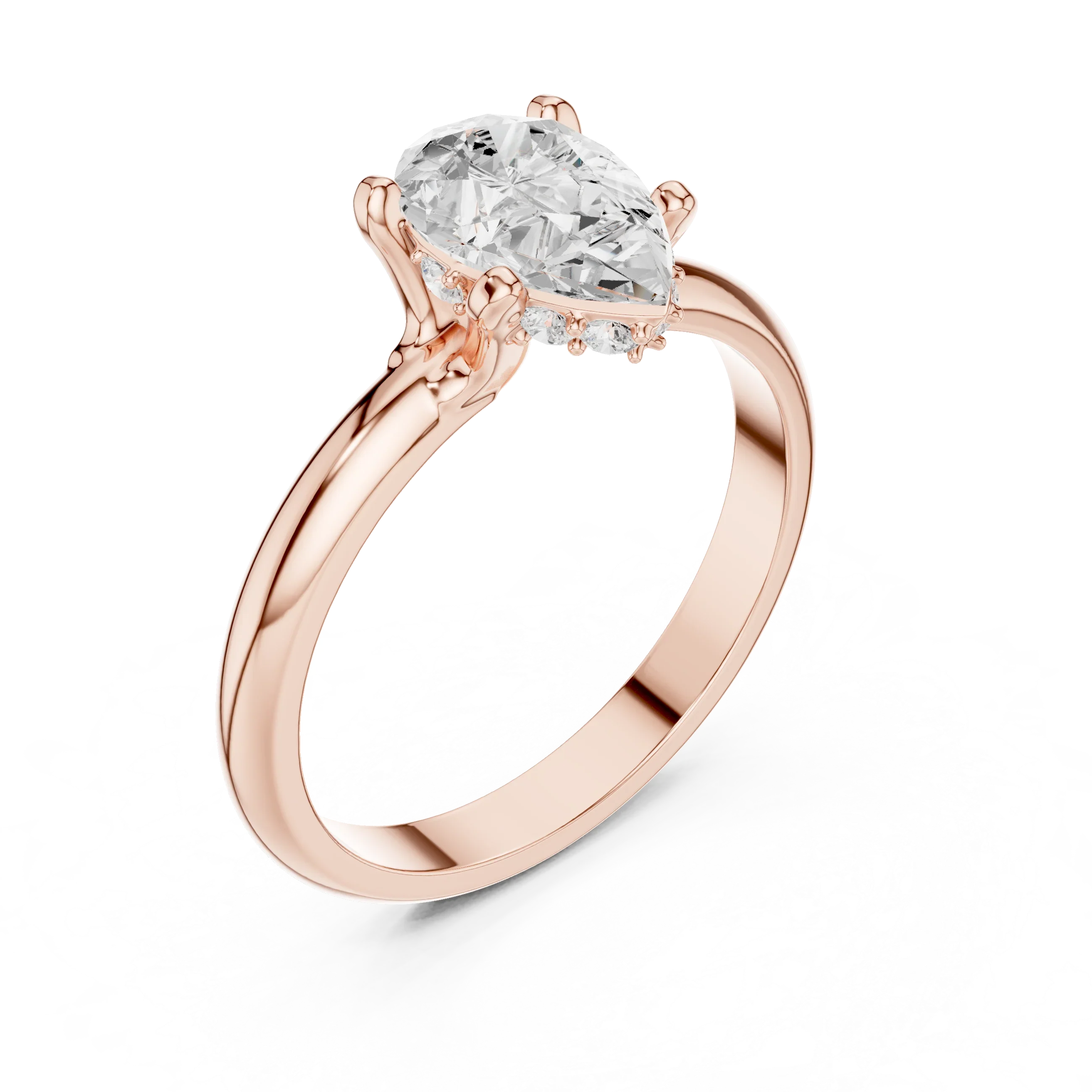 1.1 CT Pear D Color VVS1 Moissanite Engagement Diamond Ring