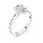 1.1 CT Pear D Color VVS1 Moissanite Engagement Diamond Ring