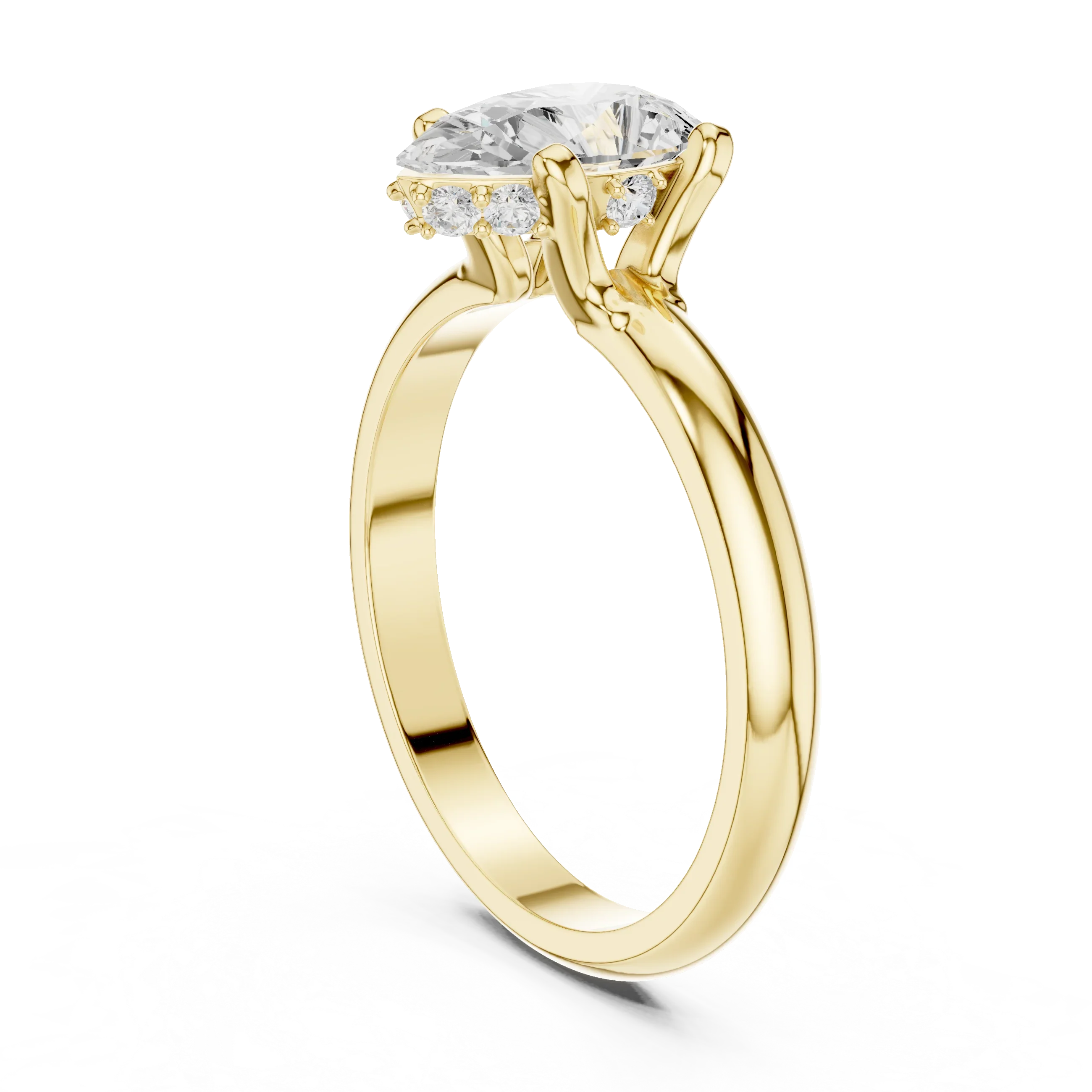 1.1 CT Pear D Color VVS1 Moissanite Engagement Diamond Ring