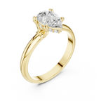1.1 CT Pear D Color VVS1 Moissanite Engagement Diamond Ring