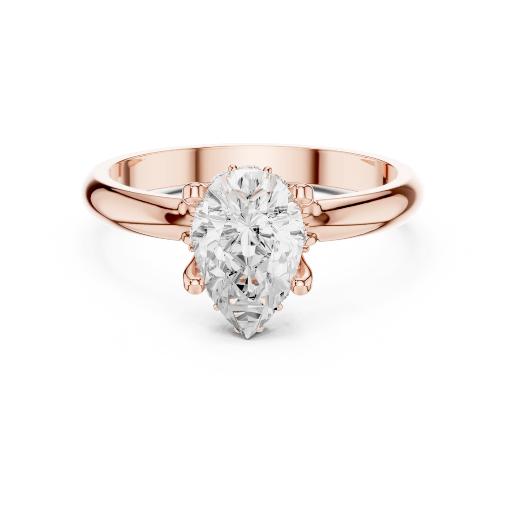 1.1 CT Pear D Color VVS1 Moissanite Engagement Diamond Ring