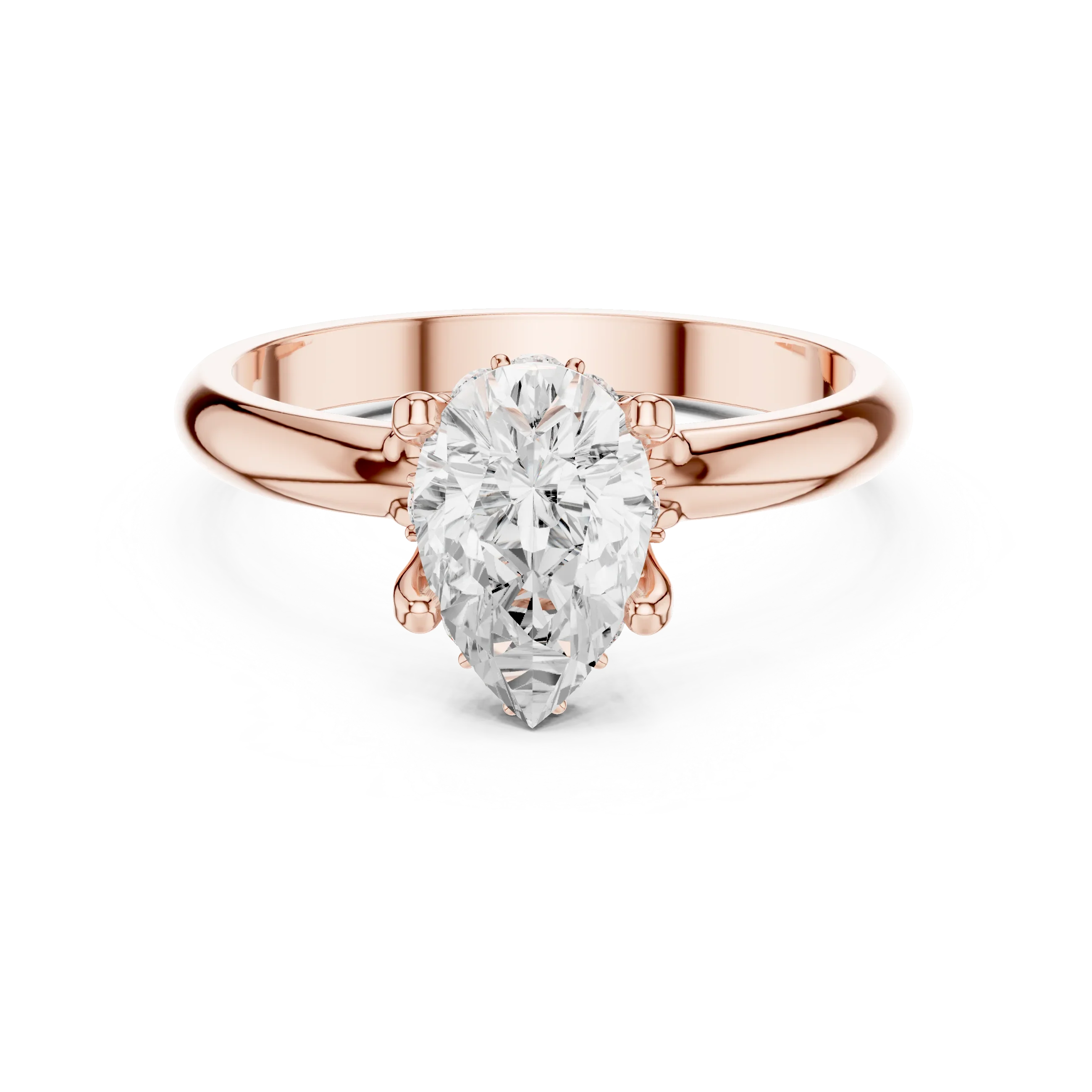 1.1 CT Pear D Color VVS1 Moissanite Engagement Diamond Ring