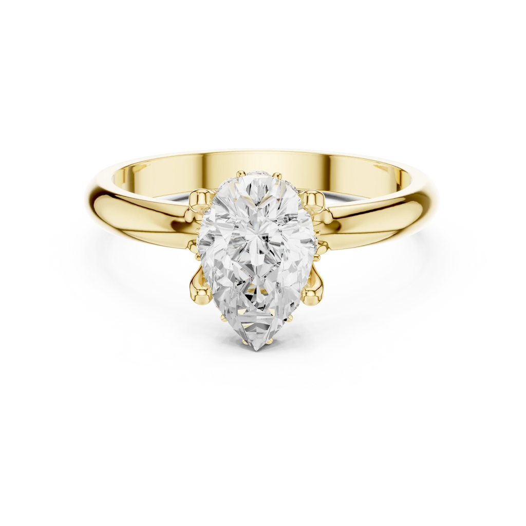 1.1 CT Pear D Color VVS1 Moissanite Engagement Diamond Ring