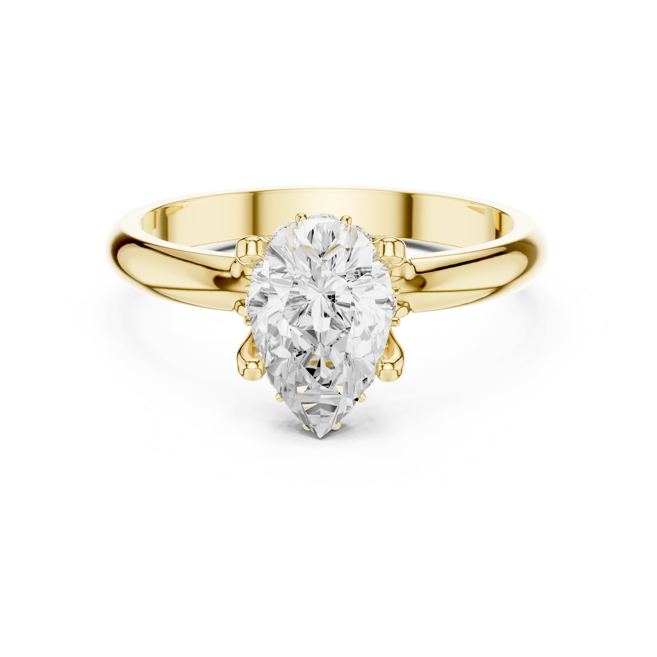 1.1 CT Pear D Color VVS1 Moissanite Engagement Diamond Ring