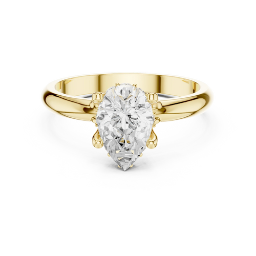 1.1 CT Pear D Color VVS1 Moissanite Engagement Diamond Ring
