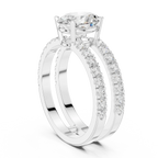 1.57 CT White Gold Split Shank Oval VVS1 Lab Diamond Engagement Ring
