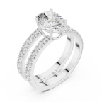 1.57 CT White Gold Split Shank Oval VVS1 Lab Diamond Engagement Ring