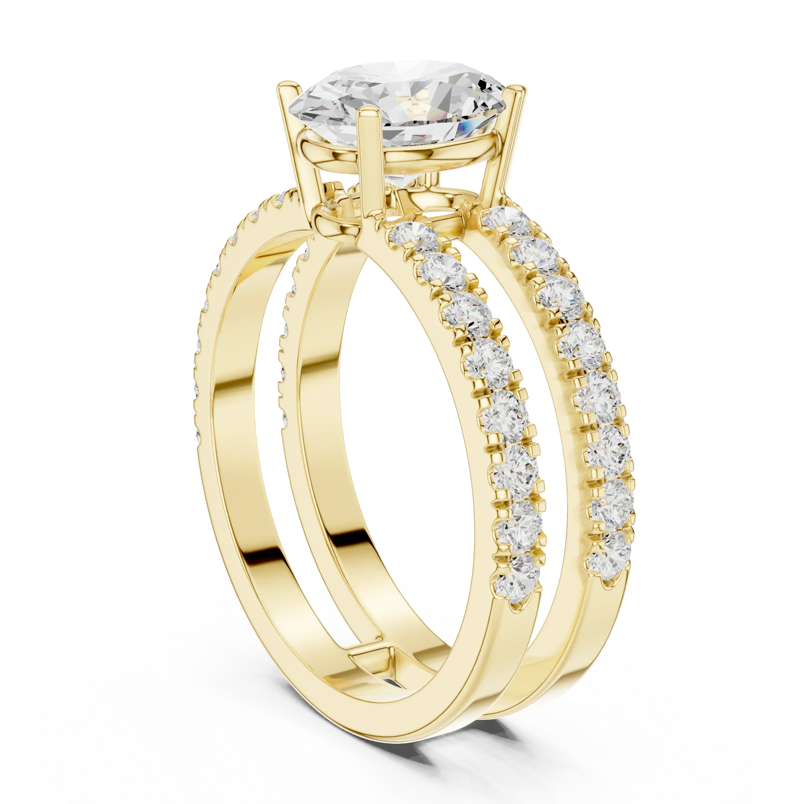 1.57 CT White Gold Split Shank Oval VVS1 Lab Diamond Engagement Ring