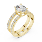 1.57 CT White Gold Split Shank Oval VVS1 Lab Diamond Engagement Ring