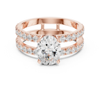 1.57 CT White Gold Split Shank Oval VVS1 Lab Diamond Engagement Ring