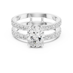1.57 CT White Gold Split Shank Oval VVS1 Lab Diamond Engagement Ring