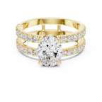 1.57 CT White Gold Split Shank Oval VVS1 Lab Diamond Engagement Ring