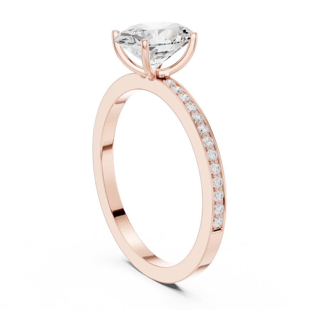 0.13 CTW White Gold Oval VVS1 Moissanite Engagement Ring