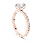 0.13 CTW White Gold Oval VVS1 Moissanite Engagement Ring
